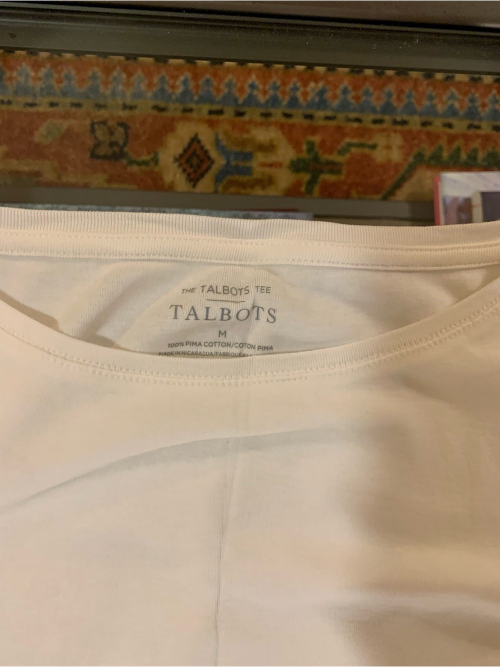 Talbots White Medium Bateau Neck Tank - Pima Cotton